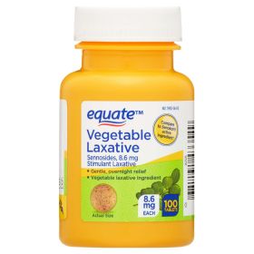Equate Natural Vegetable Laxative, Sennosides Stimulant Stool Softener, 100 Tablets