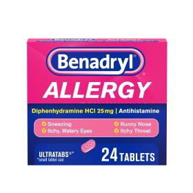 Benadryl Ultratabs Antihistamine Cold & Allergy Relief Tablets;  24 Count