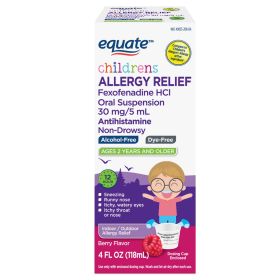 Equate Children's Allergy Relief Fexofenadine;  Liquid Berry Flavor;  4 fl oz