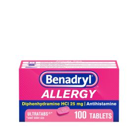 Benadryl Ultratabs Antihistamine Cold & Allergy Relief Tablets;  100 Count