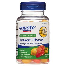 Equate Extra Strength Heartburn Antacid Relief Chews;  Assorted Fruit;  60 Count