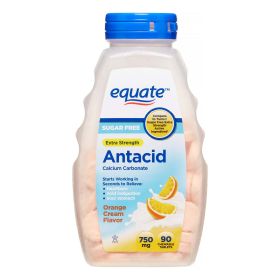 Equate Extra Strength Sugar-Free Antacid;  Orange Cream Chewable Tablets;  750 mg;  90 Count